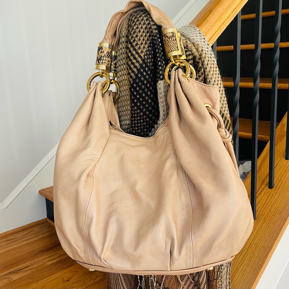 LUXURY LINE MICHAEL KORS Tonne Slouch Hobo Snakeskin Python Leather Shoulder Bag - Picture 4 of 16